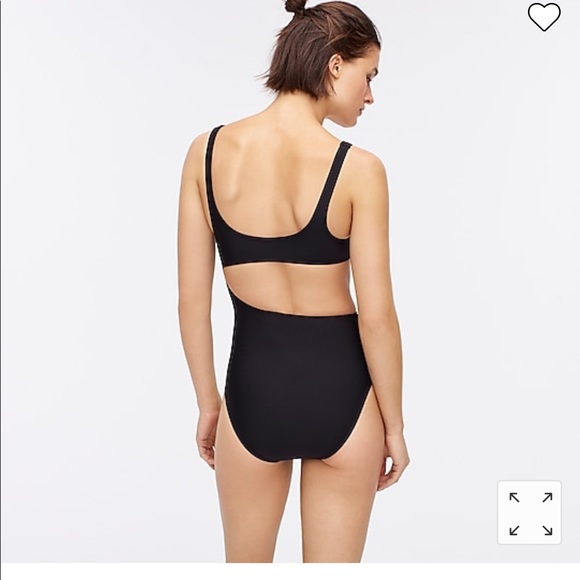 J. Crew Cutout one-piece swimsuit black size 6 VEUC SOLD OUT! - Picture 2 of 16
